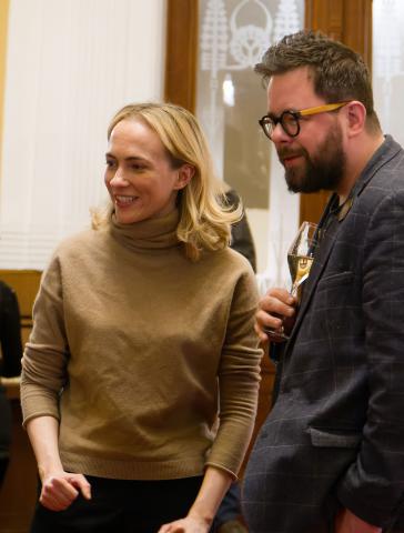 Elizaveta Maximová s teatrologem Michalem Zahálkou, členem odborné poroty. Foto Michal Klíma